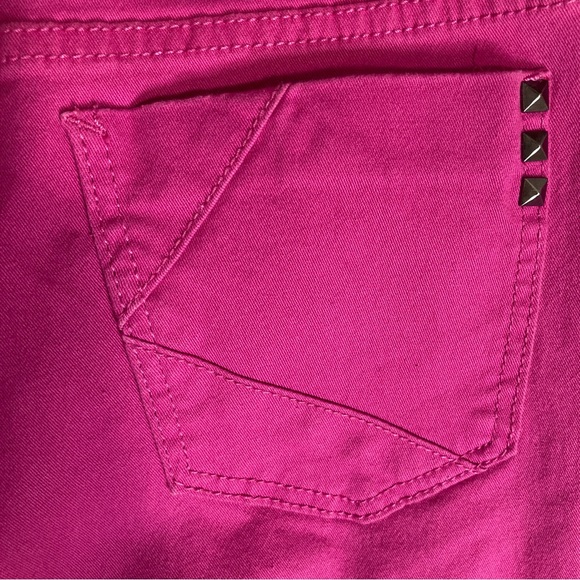Kardashian Kollection Zip Fly Magenta Denim Stretch Pants - Size 14 - Picture 8 of 9